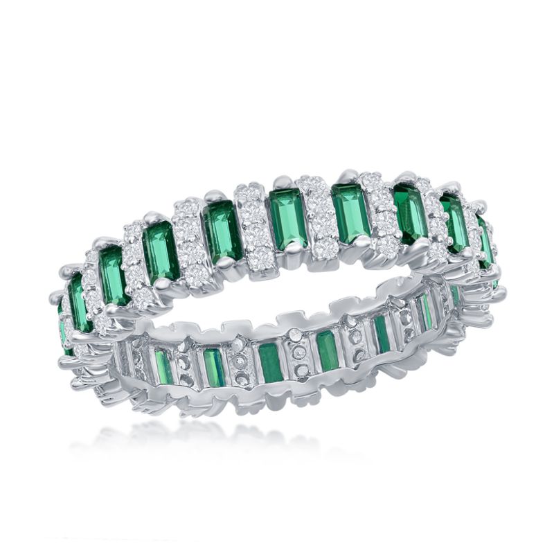 Eternity Ring Baguette Cubic Zirconias - Three Color Choices - Click Image to Close